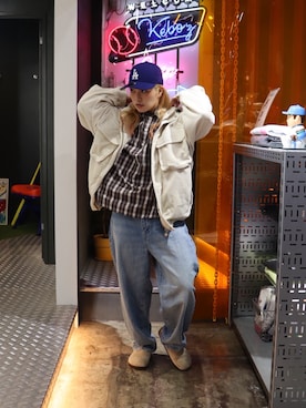 「アイテム（カバーオール、ホワイト系）」を使った、mayaさん（レディース・169cm）の秋コーディネート