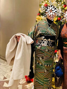 「着物コーデ」｜「アイテム（ジャケット/アウター）」を使った、nekokappachanさん（レディース・160cm）の冬コーディネート