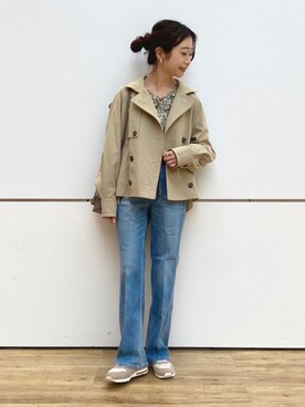 「いいね返し」｜「アイテム（トレンチコート）」を使った、Meguさん（レディース・158cm）の冬コーディネート