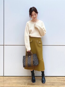 「フォロー、イイネ、お気に入り登録お願いします♡」｜「アイテム（スカート）」を使った、Meguさん（レディース・158cm）の秋コーディネート