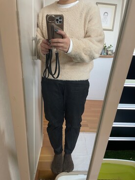 「ZARA（ザラ）のアイテム（Knitwear、ベージュ系）」を使った、sakaimanaさん（レディース）の冬コーディネート