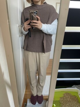 「Right-on（ライトオン）のアイテム（Vest、ブラウン系）」を使った、sakaimanaさん（レディース）の秋コーディネート