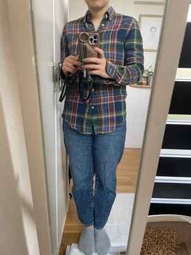 「UNIQLO（ユニクロ）のアイテム（Denim pants、ブルー系）」を使った、sakaimanaさん（レディース）の秋コーディネート