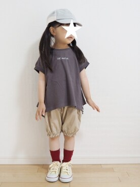 「アイテム（キャップ）」を使った、aricco2416さん（キッズ・100cm）の春コーディネート