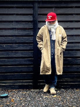 「KANGOL（カンゴール）のアイテム（シャツ/ブラウス）」を使った、yucさん（レディース・157cm）の冬コーディネート