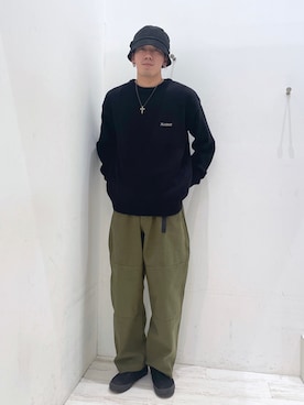 「エクストララージ」｜「アイテム（帽子）」を使った、菅原省吾さん（メンズ・172cm）の秋コーディネート