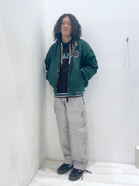 「XLARGE（エクストララージ）のアイテム（その他アウター）」を使った、菅原省吾さん（メンズ・172cm）の秋コーディネート