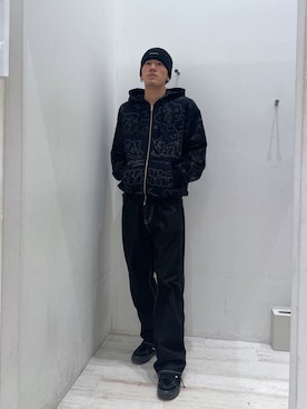「エクストララージ」｜「アイテム（ニットキャップ/ビーニー）」を使った、菅原省吾さん（メンズ・172cm）の秋コーディネート
