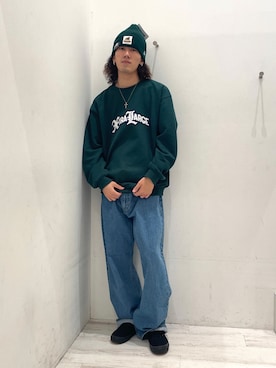 「エクストララージ」｜「アイテム（スウェット）」を使った、菅原省吾さん（メンズ・172cm）の秋コーディネート