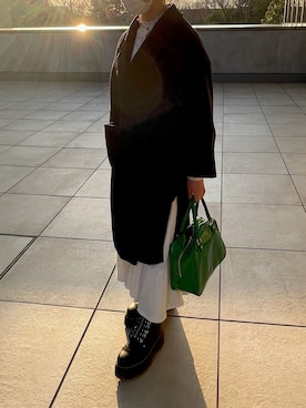 「Libra Cue（リブラ キュー）のアイテム（シャツワンピース）」を使った、sunnyさん（レディース・155cm）の冬コーディネート