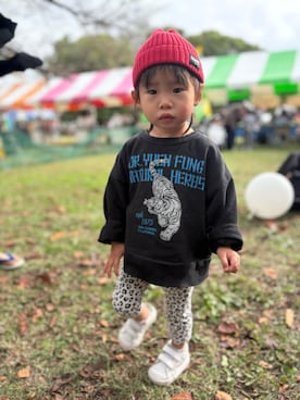 「アイテム（パンツ）」を使った、miipuuuさん（キッズ・80cm）の秋コーディネート