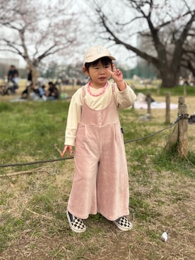 「H&M（エイチ・アンド・エム）のアイテム（帽子）」を使った、miipuuuさん（キッズ・80cm）の春コーディネート