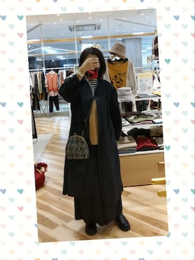 「TSUHARU by Samansa Mos2（ツハルバイサマンサモスモス）のアイテム（ノーカラーコート）」を使った、まち🍒さん（レディース・163cm）の秋コーディネート