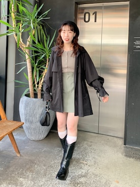 「Kastane（カスタネ）のアイテム（トレンチコート）」を使った、miyabiさん（レディース・160cm）の冬コーディネート