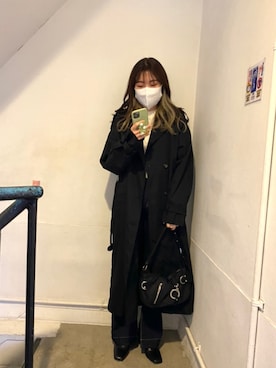 「韓国コーデ」｜「アイテム（トレンチコート）」を使った、by muni:r  staffさん（レディース・158cm）の冬コーディネート