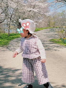 「西松屋」｜「アイテム（セットアップ）」を使った、terukoさん（レディース・164cm）の夏コーディネート