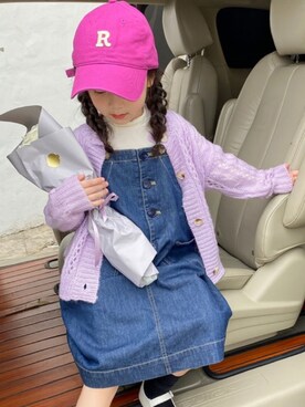 「アイテム（ジャンパースカート）」を使った、UNIDRE baby&kidsさん（キッズ・110cm）の夏コーディネート