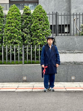 「OUTIL（ウティ）のアイテム（パンツ）」を使った、zyeeeebarさん（メンズ・158cm）の冬コーディネート