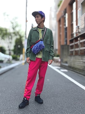 「ALDIES（アールディーズ）のSnake Bone Pants / スネークボーンパンツ（スウェットパンツ）」を使った、JPさん（メンズ・170cm）の秋コーディネート