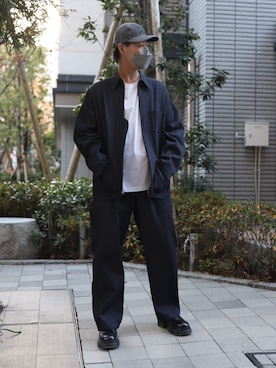 「N.HOOLYWOOD（N.ハリウッド）のアイテム（キャップ）」を使った、イセリンさん（メンズ・182cm）の冬コーディネート