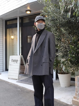 「N.HOOLYWOOD（N.ハリウッド）のアイテム（キャップ）」を使った、イセリンさん（メンズ・182cm）の冬コーディネート