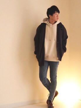 「CPCM」｜「アイテム（パーカー）」を使った、Hanbeさん（メンズ・168cm）の冬コーディネート