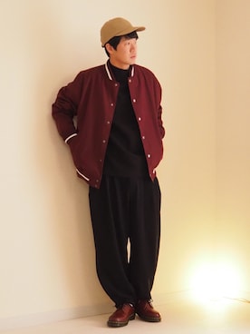 「coen（コーエン）のアイテム（ブルゾン）」を使った、Hanbeさん（メンズ・168cm）の冬コーディネート