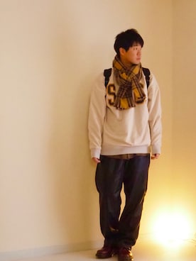 「Dr. Martens（ドクターマーチン）のDr.Martens / ドクターマーチン 1461 3EYE GIBSON SHOE 3ホール ギブソン シューズ ブーツ（ブーツ）」を使った、Hanbeさん（メンズ・168cm）の冬コーディネート