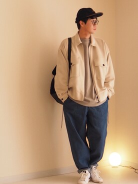 「yield（イールド）のアイテム」を使った、Hanbeさん（メンズ・168cm）の冬コーディネート