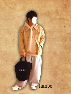 「koe（コエ）のアイテム（ジャケット/アウター）」を使った、Hanbeさん（メンズ・168cm）の秋コーディネート
