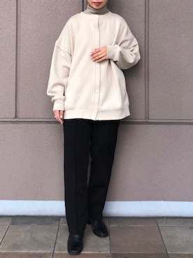 「ハイネックトップス」｜板さん（レディース・156cm）の秋コーディネート