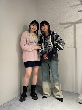 「高見え」｜「アイテム（モカシン/デッキシューズ）」を使った、miyume.さん（レディース・158cm）の冬コーディネート