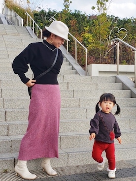 「アイテム（ピアス（両耳用））」を使った、risaさん（レディース・157cm・40代）の秋コーディネート