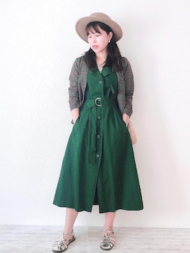 「アイテム（ワンピース/ドレス）」を使った、risaさん（レディース・157cm・40代）の夏コーディネート