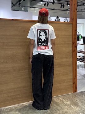 「NEW ERA（ニューエラ）のX-girl × NEW ERA(R) 9FORTY XG LOGO CAP（キャップ、レッド系）」を使った、ICHIGOさん（レディース・165cm）の夏コーディネート