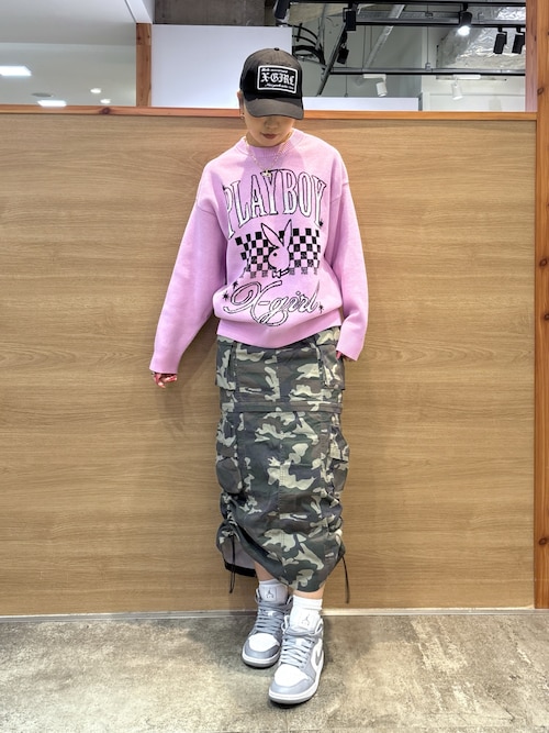 PLAYBOY × X-girl JACQUARD KNIT TOP（ニット/セーター）｜PLAYBOY