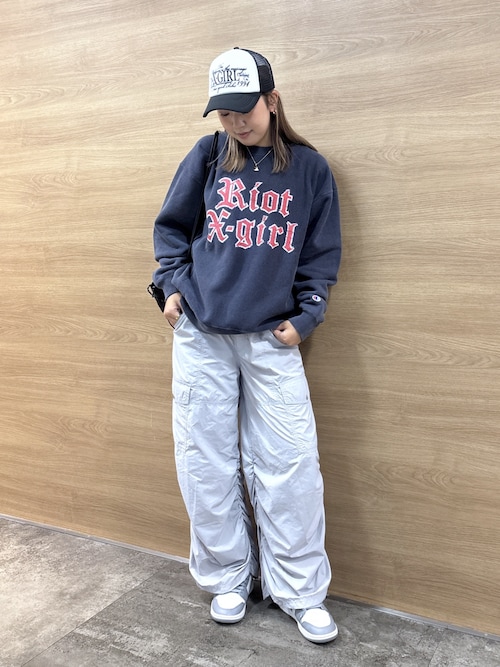 X-girl x Champion REVERSE WEAVE R FADED LOGO SWEAT TOP（スウェット