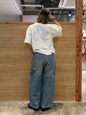 「Champion（チャンピオン）のアイテム」を使った、ICHIGOさん（レディース・165cm）の春コーディネート