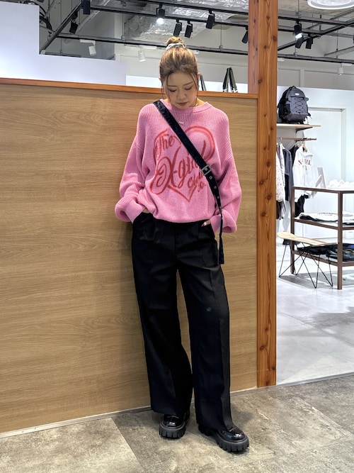 HEART SPRAY LOGO KNIT TOP（ニット/セーター）｜X-girl（エックス