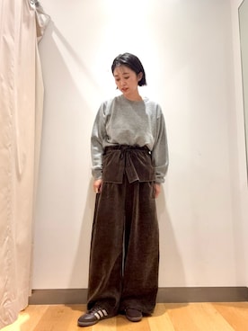 「URBAN RESEARCH（アーバンリサーチ）のウール100 クルーネックソフトニット（ニット/セーター）」を使った、bayaさん（レディース・160cm）の秋コーディネート