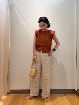 「テラコッタ」｜bayaさん（レディース・160cm）の夏コーディネート