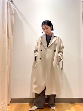 「アイテム（チェスターコート）」を使った、bayaさん（レディース・160cm）の秋コーディネート