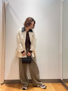 「アイテム（カバーオール、ベージュ系）」を使った、ばやさん（レディース・160cm）の秋コーディネート