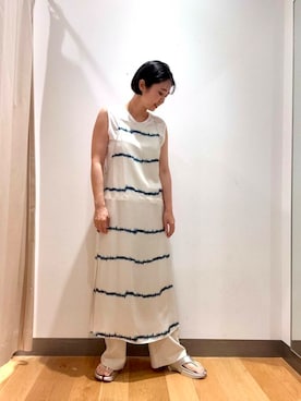 「シルバー」｜「アイテム（ワンピース/ドレス）」を使った、bayaさん（レディース・160cm）の夏コーディネート