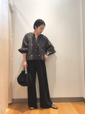 「POMTATA（ポンタタ）のPOMTATA　OTIS envan tote S（ハンドバッグ）」を使った、bayaさん（レディース・160cm）の秋コーディネート