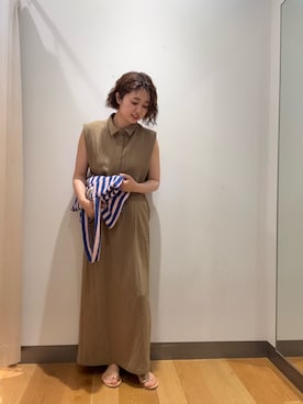 「KBF（ケイビーエフ）のアイテム（ジャケット/アウター）」を使った、ばやさん（レディース・160cm）の夏コーディネート