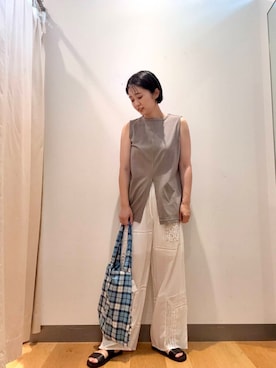 「刺繍」｜bayaさん（レディース・160cm）の夏コーディネート
