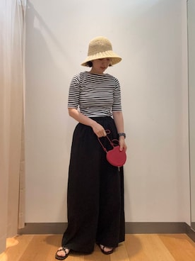 「ペーパーハット」｜bayaさん（レディース・160cm）の夏コーディネート