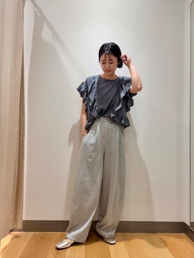 「シルバー」｜「アイテム（パンツ）」を使った、bayaさん（レディース・160cm）の夏コーディネート