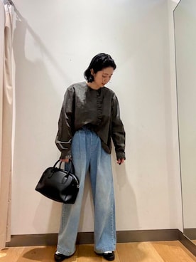 「ノーカラー」｜bayaさん（レディース・160cm）の春コーディネート